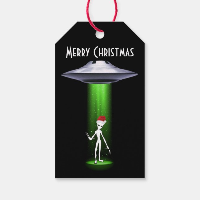 UFO Christmas 🛸 Alien Geschenkanhänger (Rückseite)