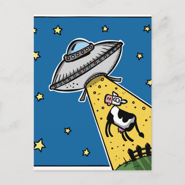 UFO COW ABDUCTION Postkarte (Vorderseite)
