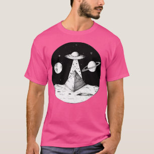 Ufo die Entführung einer Pyramide mit Sternenflugz T-Shirt