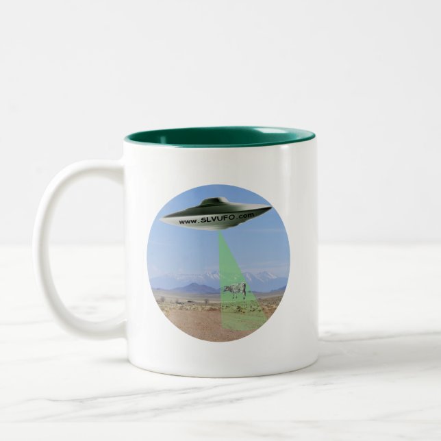 UFO, die Kuh aufblähen - der beste Kaffee-Cup Zweifarbige Tasse (Links)