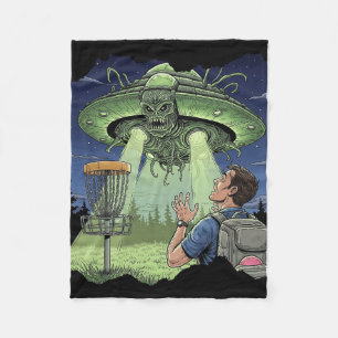Ufo Disc Golf - Außerirdisches Raumschiff schwebt Fleecedecke