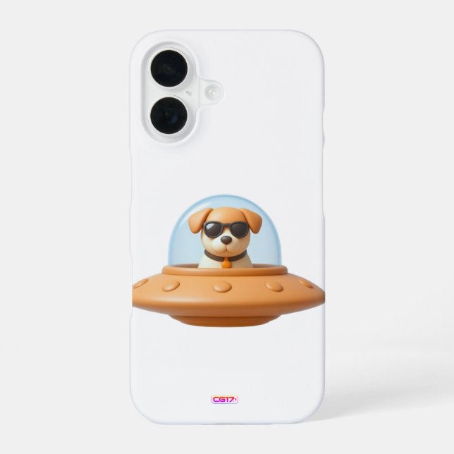 Ufo dog 3D a1 iPhone 16 Hülle (Rückseite)