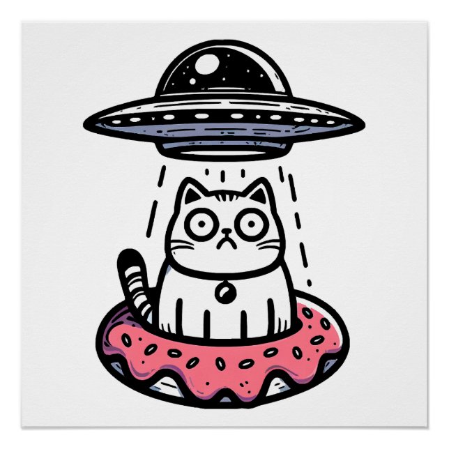 UFO-Donut-Katze Poster (Vorderseite)