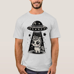 UFO Einhorn - Süßes und Whimsicalisches Alien-Bege T-Shirt
