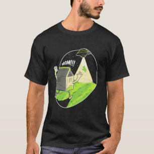 Ufo entführt eine Kuh und eine Milchpackung T-Shirt
