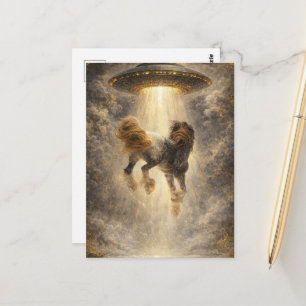 UFO-Entführung eines wunderschönen Gypsy Vanner Pf Postkarte