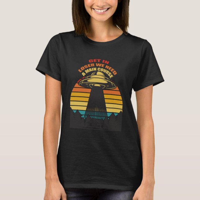 UFO Entführung Retro-Alien T-Shirt (Vorderseite)