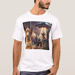 UFO-Entführung von Katzen mit dem betroffenen Hund T-Shirt