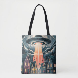 UFO-Entführungsnacht-Straßenillustration