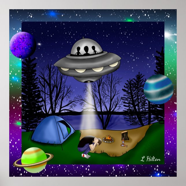 UFO Extraterrestrische Alien der Entführung mit Pl Poster (Vorne)