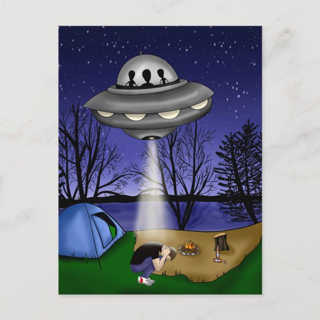 UFO Extraterrestrische Alien der Entführung Postkarte (Vorderseite)