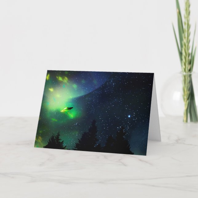 UFO-Feiertags-Karte Feiertagskarte (Vorderseite)