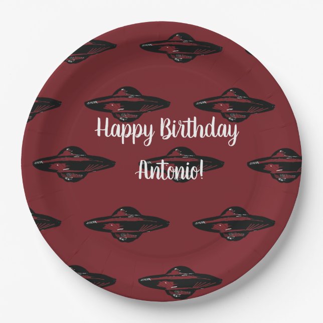 UFO-fliegender Untertasse Pappteller (Vorderseite)