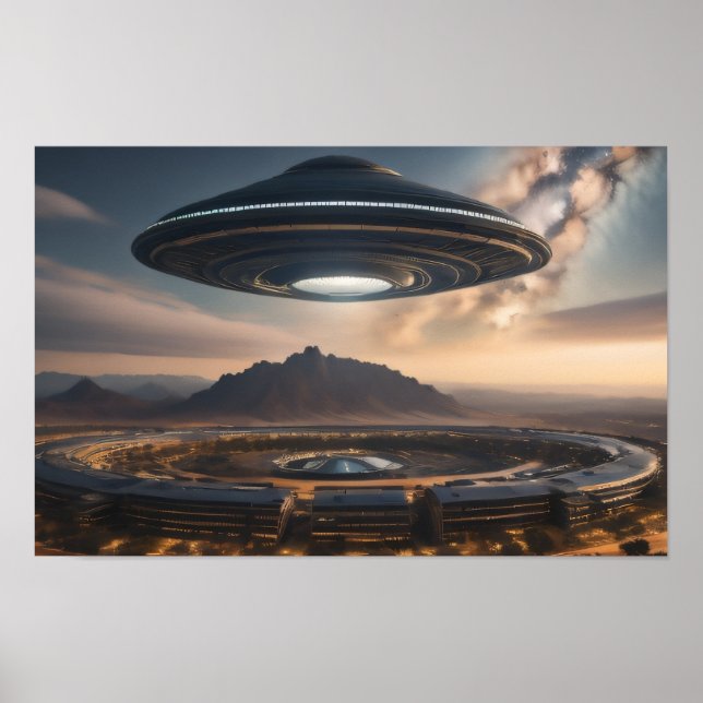 UFO-fliegender Untertasse Poster (Vorne)