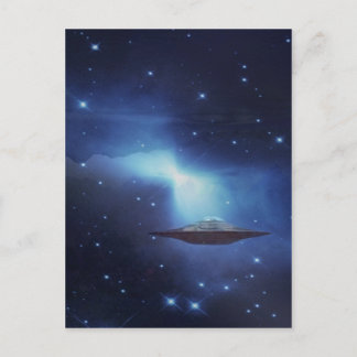 UFO-Flugobjekt im Weltraum Postkarte