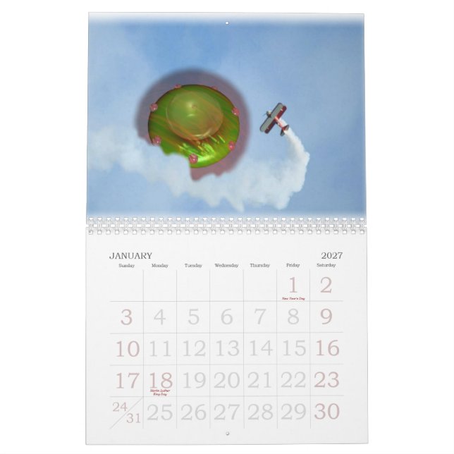 UFO-Flugschau über Los Gatos Kalender (Jan 2027)