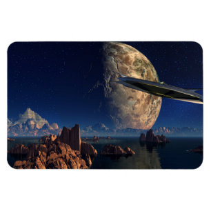 UFO-Foreign World-SciFi Landschaft Magnet