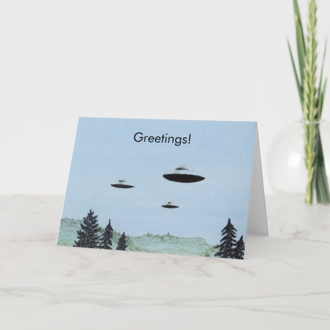 UFO Greetings Karte (Vorderseite)