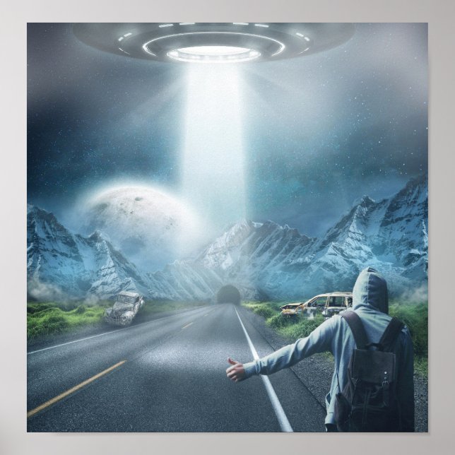 UFO Hitchhiker Poster (Vorne)