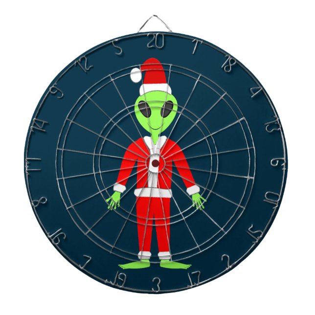 UFO Ho Ho Father Weihnachts-Alien Dartscheibe (vorne)