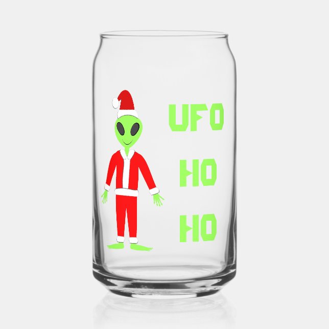 UFO Ho Ho Father Weihnachts-Alien Dosenglas (Vorderseite)