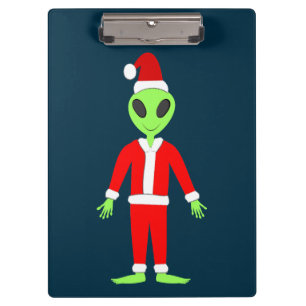UFO Ho Ho Father Weihnachts-Alien Klemmbrett