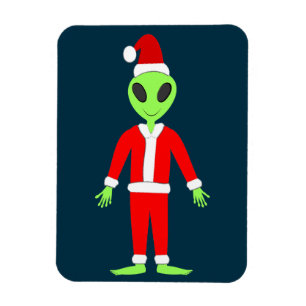 UFO Ho Ho Father Weihnachts-Alien Magnet