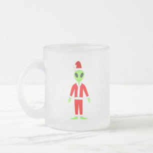 UFO Ho Ho Father Weihnachts-Alien Mattglastasse