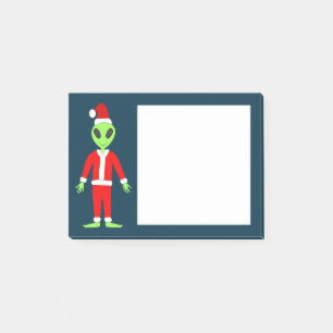 UFO Ho Ho Father Weihnachts-Alien Post-it Klebezettel