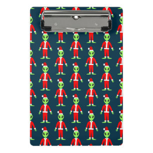 UFO Ho Pater Weihnachtszeit Alien Gemustert Mini Klemmbrett