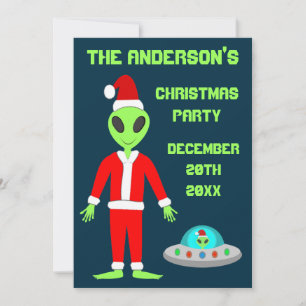 UFO Ho Po Weihnachtszeit Alien Custom Einladung
