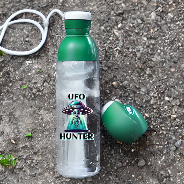 UFO Hunter | Kunst mit UFO und Alien Aufkleber (Von Creator hochgeladen)