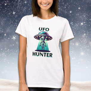 UFO Hunter   Kunst mit UFO und Alien T-Shirt
