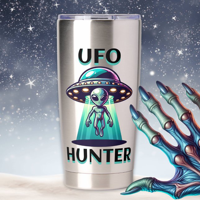 UFO Hunter | Kunst mit UFO und Alien Thermobecher (Von Creator hochgeladen)