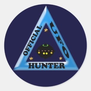 UFO Hunter Runder Aufkleber
