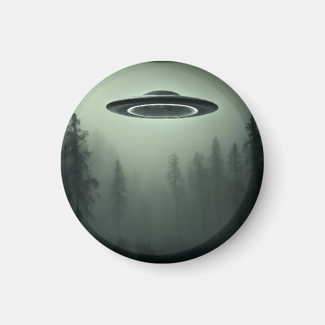 UFO im Nebel Magnet (Vorne)