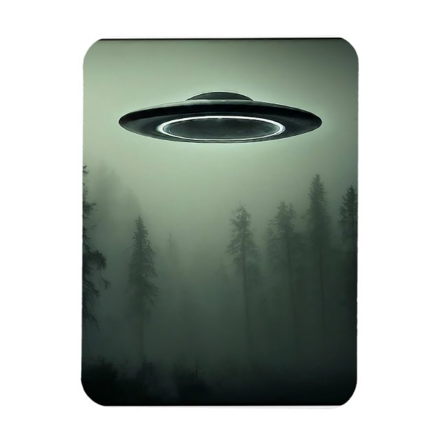 UFO im Nebel Magnet (Vertikal)