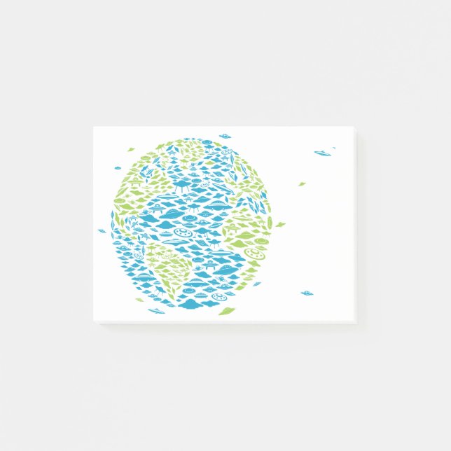 UFO-Invasion der Welt, Alien, Raumfahrt Post-it Klebezettel (Vorderseite)