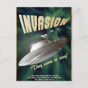 UFO-Invasion – Vintage-Filmplakat Postkarte