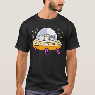 UFO-Katze für Katzenliebhaber-Junge T-Shirt
