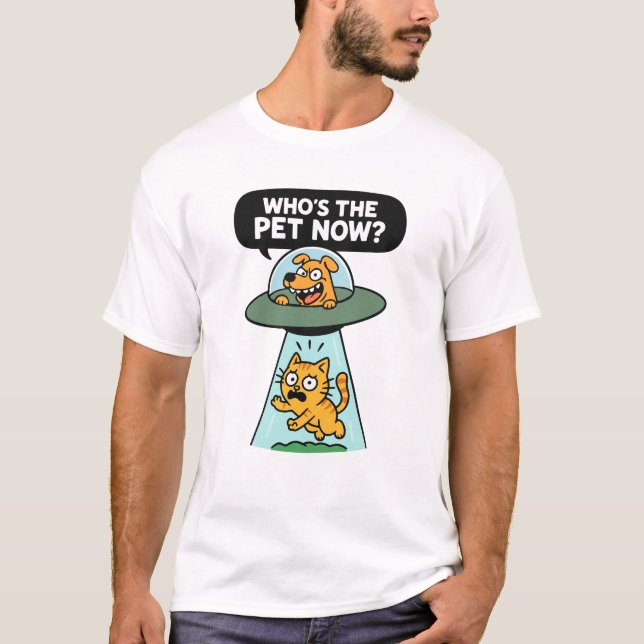 UFO - KATZE UND HUND T-Shirt (Vorderseite)