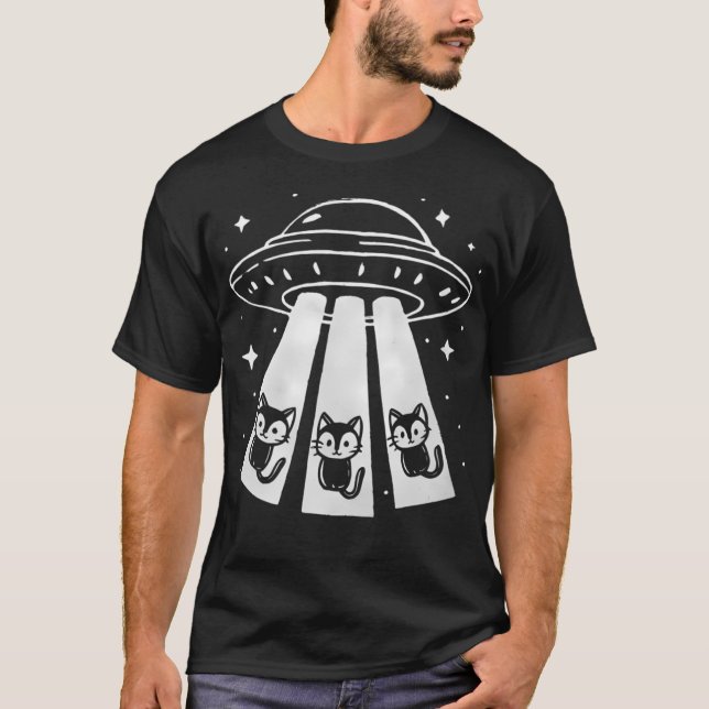 Ufo Katzenentführung T-Shirt (Vorderseite)