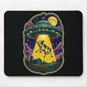 Ufo-Kuh-Entführung lustiger Alien-Bauernhof Mousepad