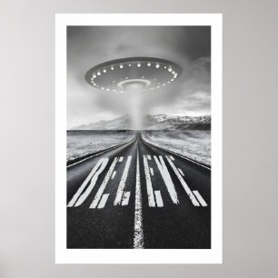UFO-Kunstposter-Set Sci-Fi-Flying-Saucer-Designs Poster