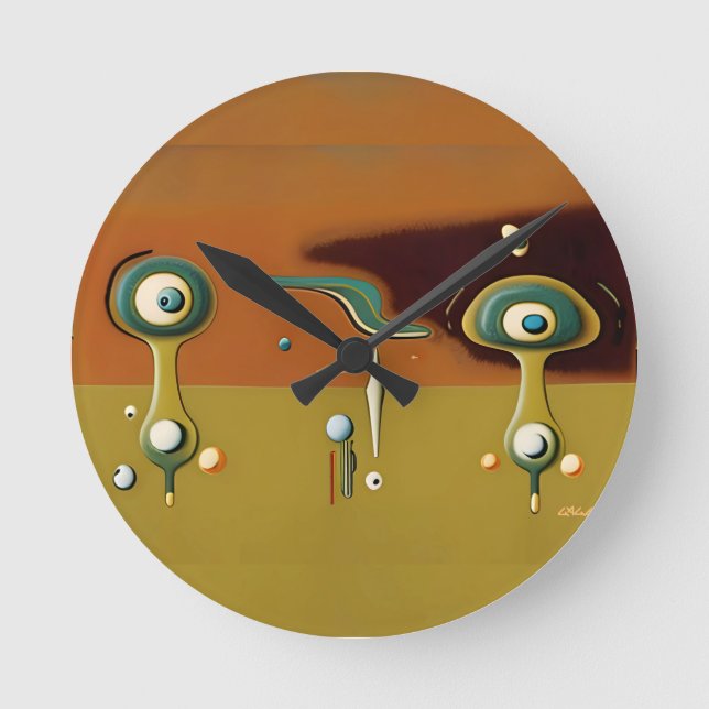 UFO-Landeplatz Runde Wanduhr (Vorderseite)