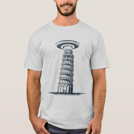 UFO Leaning Tower - Quirky und Fun Alien Begegnung T-Shirt