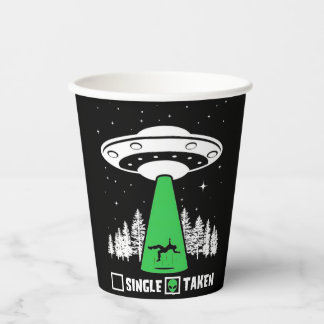 UFO, lustiges UFO, fliegende Untertasse, Entführun Pappbecher