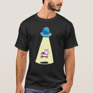 Ufo nimmt Kuh Galaxy-Raumschiff Alien-Bauernhof-Ti T-Shirt