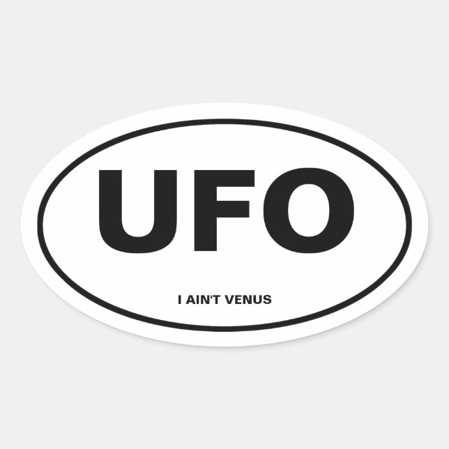 UFO OVALER AUFKLEBER (Vorderseite)