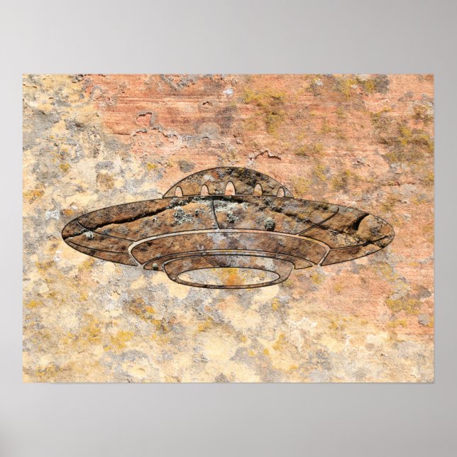 UFO Petroglyph - Talking Canyons, New Mexico Poster (Vorne)